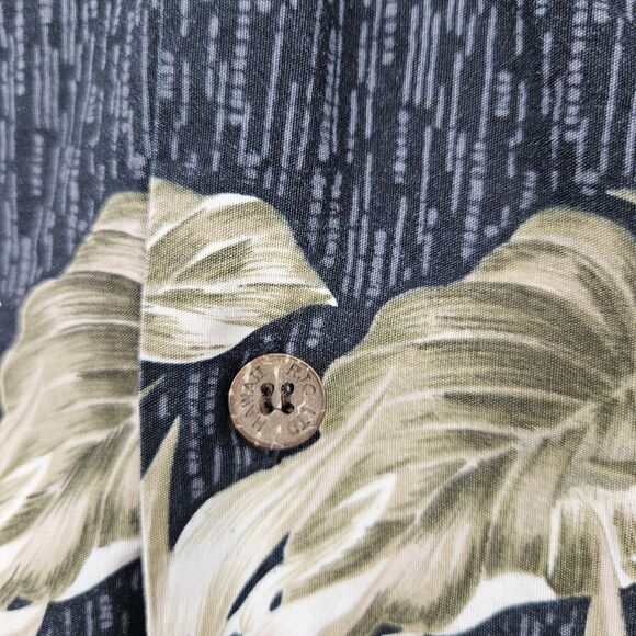 Vintage RJC‎ Shirt Mens 2X Hawaiian Floral Tropical Button Up Short Sleeve Black - Picture 3 of 10